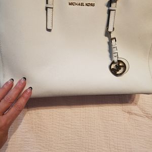 Michael Kors authentic white saffiano leather tote